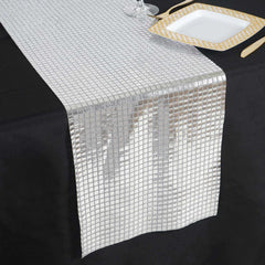 Mirror Foil 12"x108" Table Runner Silver - Shiny Metallic Party Table Decor