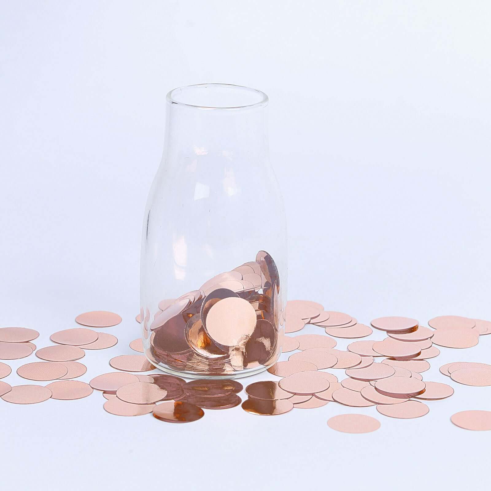 Metallic Round Party Confetti 18G Bag Rose Gold Foil, Balloon Table Confetti Glitter Dots for Festive Weddings Baby Bridal Showers & Events