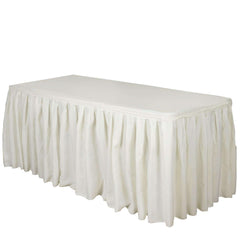 Polyester 17ft Table Skirt Ivory - Classic Pleated Design