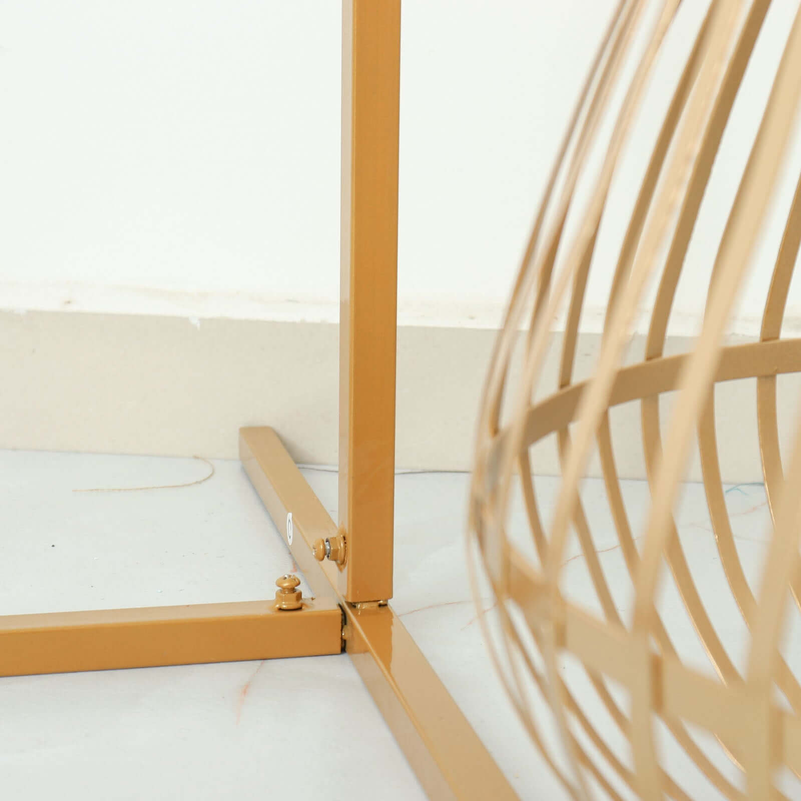 Wedding Arch Slim Gold Metal Rectangular Design Backdrop Stand - Floral Display Frame 6.5ft