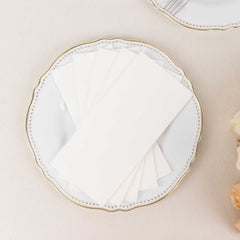 20 Pack Linen-Like Paper 8.5"x4" Napkins White - Highly Absorbent & Disposable Airlaid Guest Towels for Special Occasions