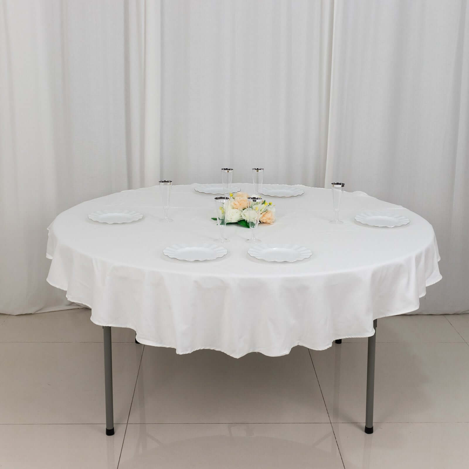 100% Cotton 70" Round Tablecloth White Linen - Sophisticated, Soft & Breathable Table Cover