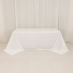 Cotton Blend 90"x132" Rectangle Tablecloth White - Seamless Wrinkle-Resistant Design for Classy Occasions