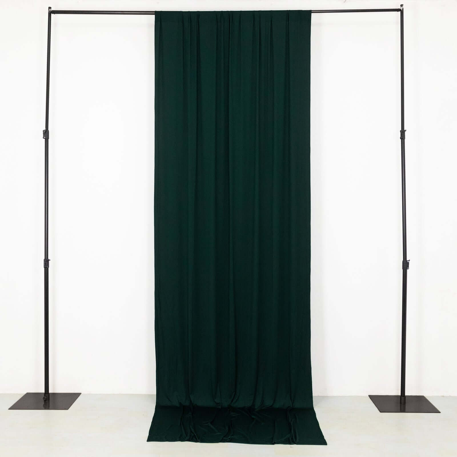 Hunter Emerald Green 4-Way Stretch Spandex Event Curtain Drapes, Wrinkle Free Backdrop Event Panel with Rod Pockets - 5ftx12ft