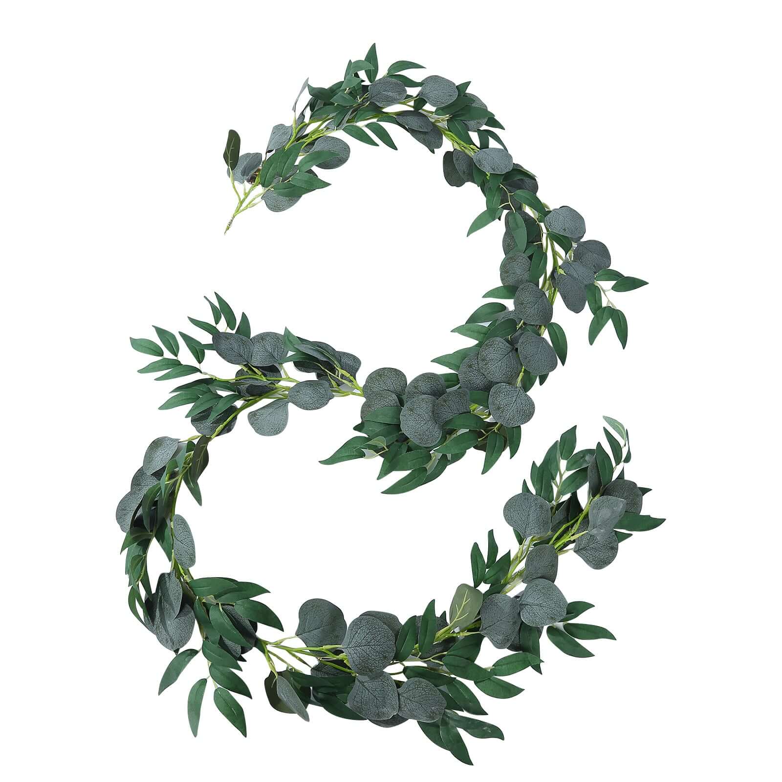 20 LED Garland Fairy String Lights Eucalyptus Leaf Design Willow Green Warm White - Battery Operated Hanging Accent 6ft