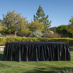 Portable Stage Skirt Black Polyester Platform Skirting Cloth for Events, Performances & Wedding Staging - 48"x20ft