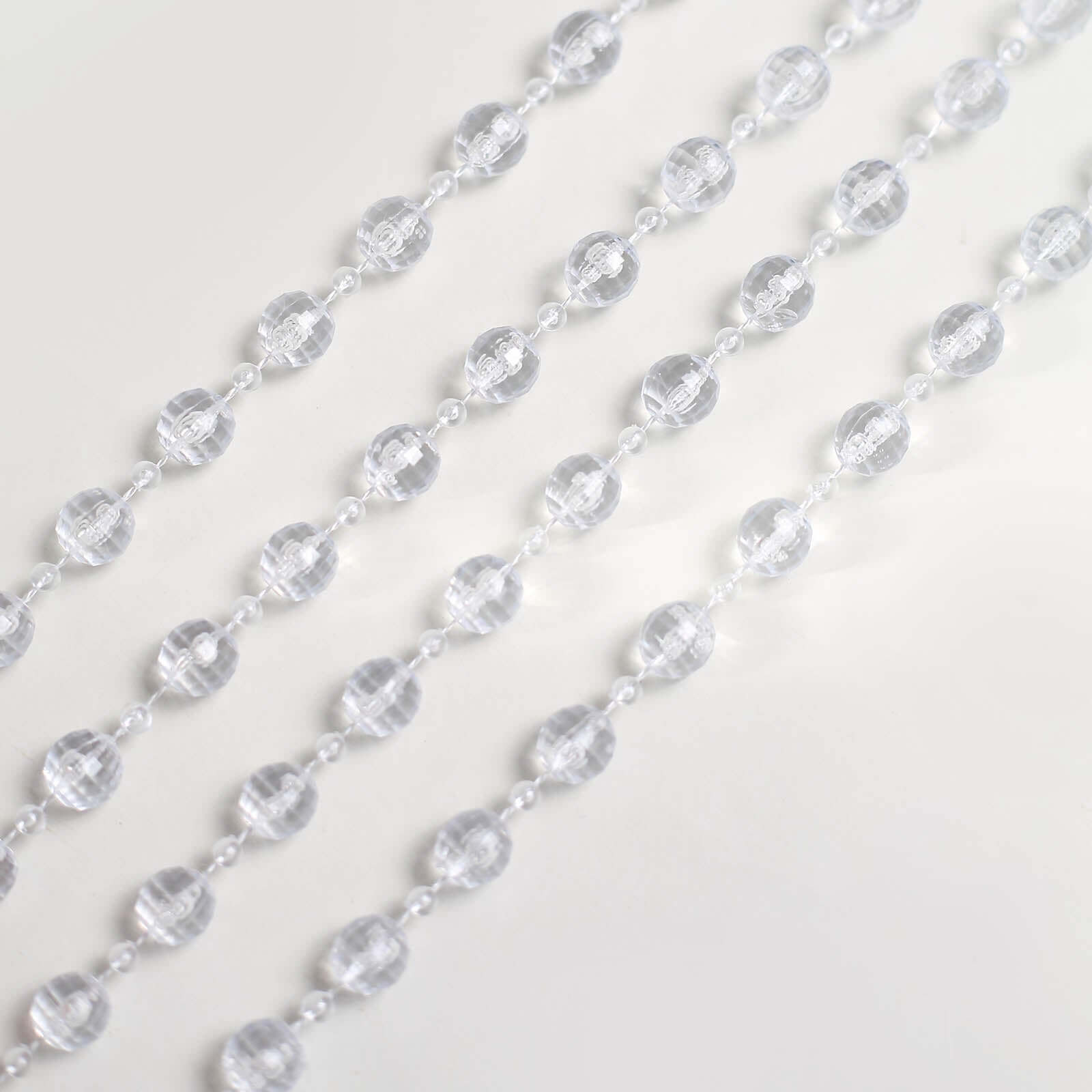 Faux Pearl Beaded 16" Chair Back Garland Sash Clear Gatsby-Inspired Style - Pre-Tied Chic Wedding Decor for Chiavari Chairs