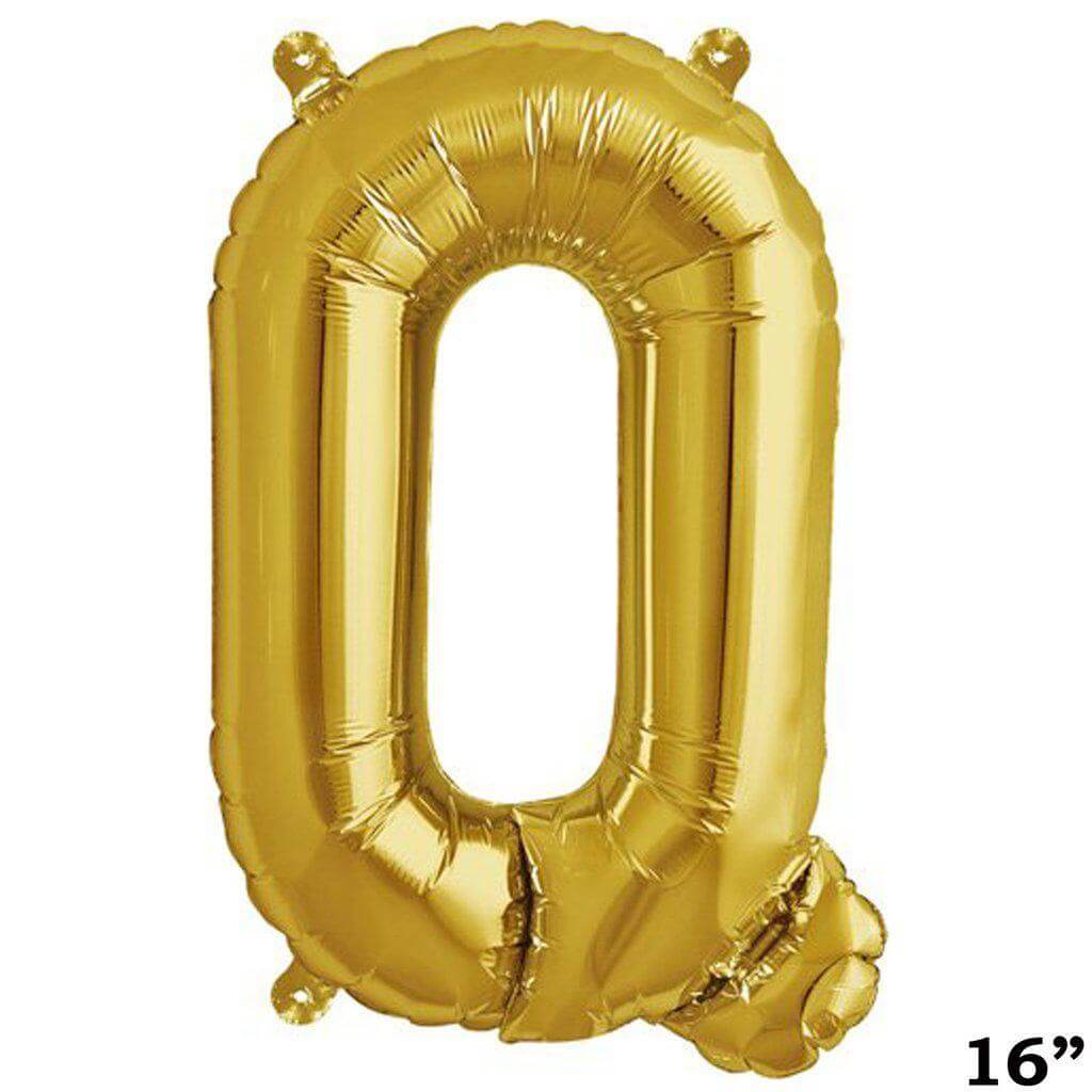 13" Gold Letter & Number Balloons, Shiny Metallic Mylar Foil Alphabet Balloons