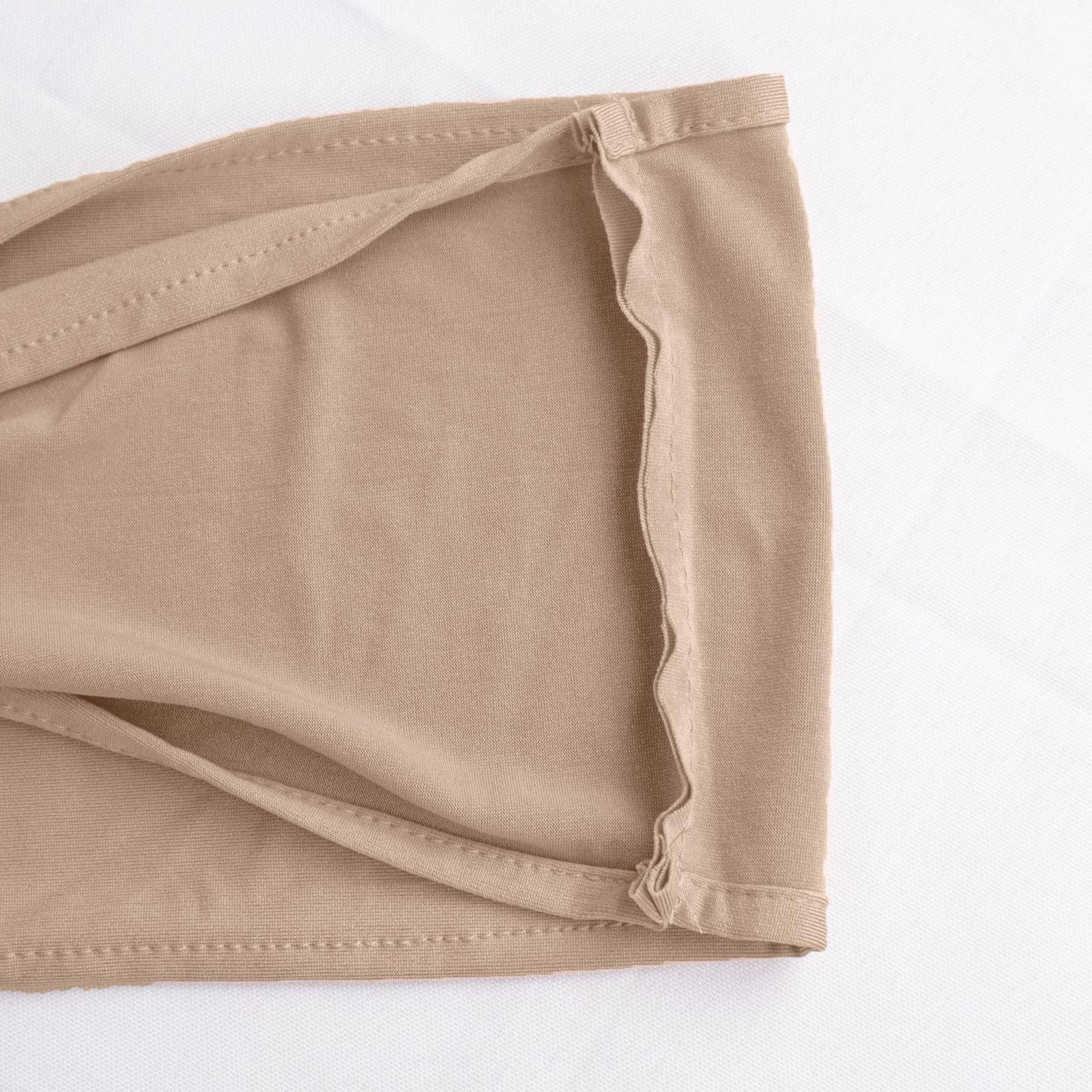 5 Pack Stretch Spandex Chair Sashes Nude - Reusable Chair Bands with Silver Diamond Ring Slide Buckle 5"x14"