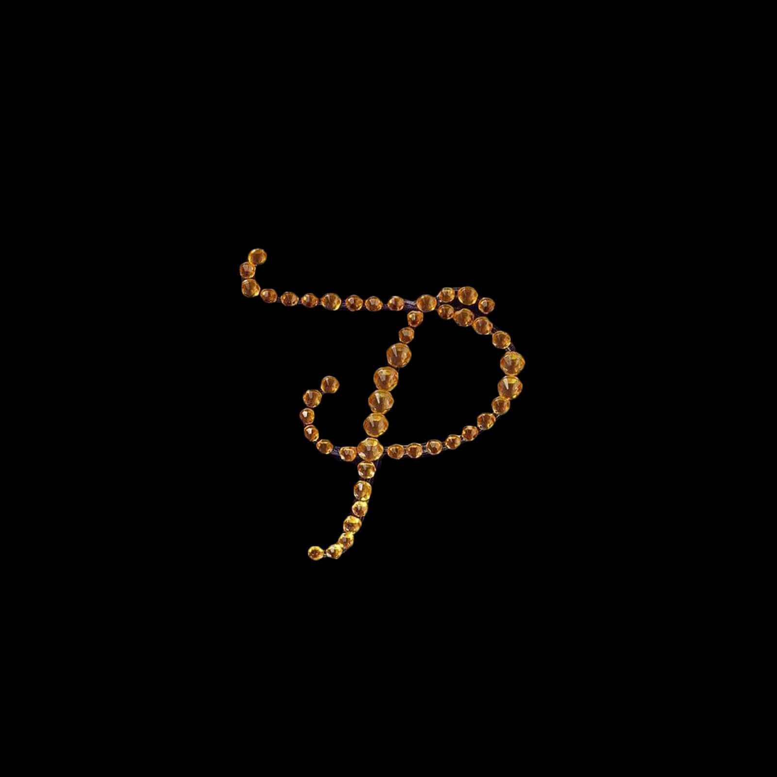 12 Pack 1.5" Gold Rhinestone Monogram Letter Jewel Sticker Self Adhesive DIY Diamond Decor - P