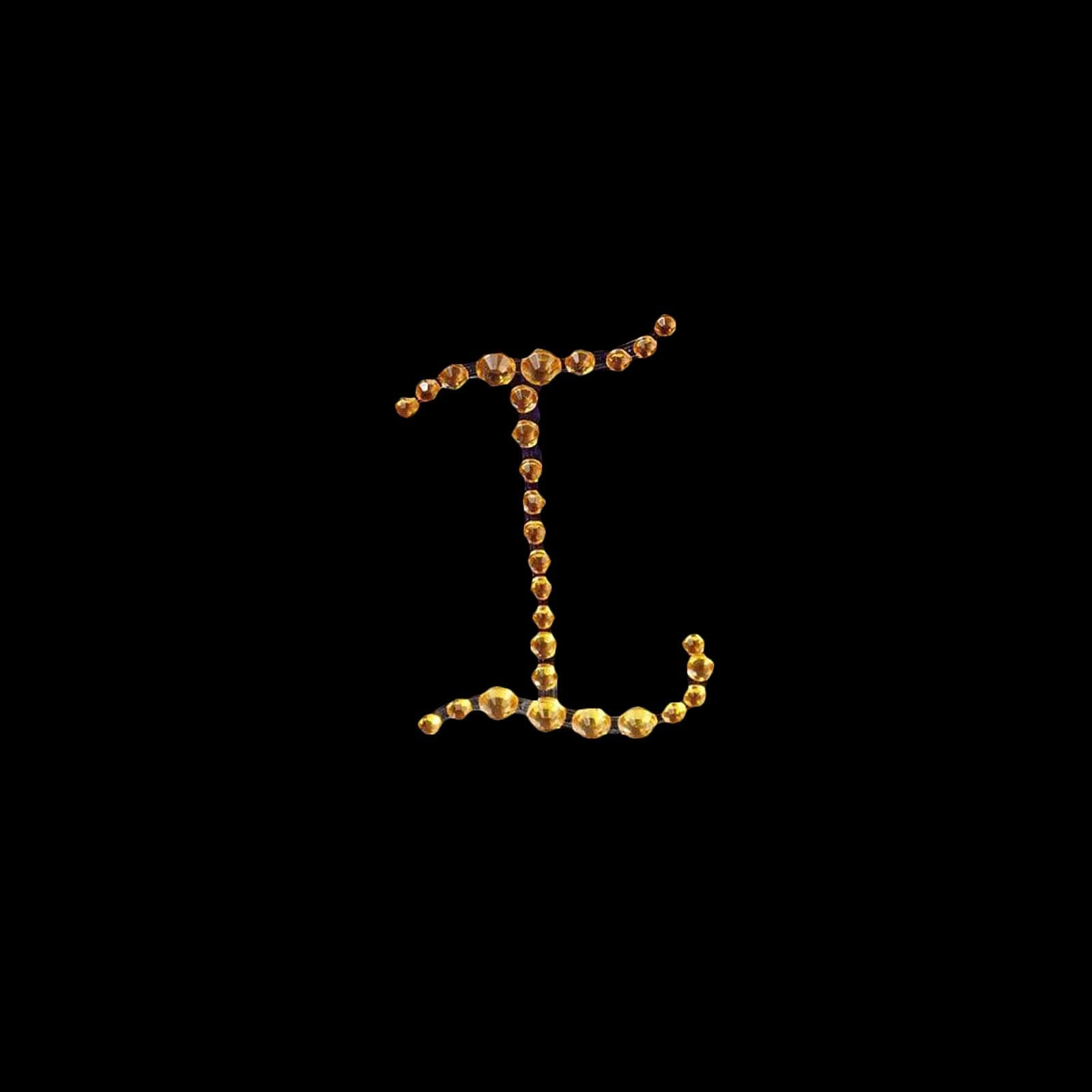 12 Pack 1.5" Gold Rhinestone Monogram Letter Jewel Sticker Self Adhesive DIY Diamond Decor - I