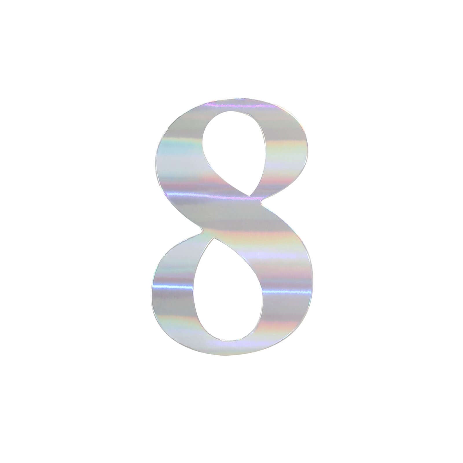 4-Pack Stickers Banner Custom 0-9 Number "8" Design Iridescent - Milestone Age and Date Stick-On Numbers 5"