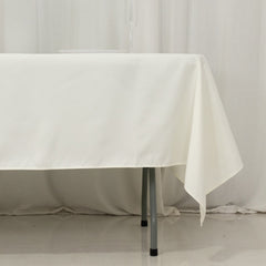 Fire Retardant Premium Polyester 60"x102" Rectangular Tablecloth Ivory - High-Performance Table Cover