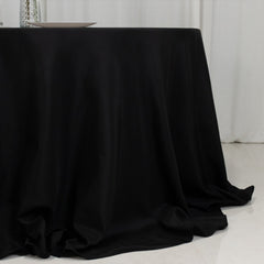 Fire Retardant Premium Polyester 132" Round Tablecloth Black - High-Performance Seamless Table Cover