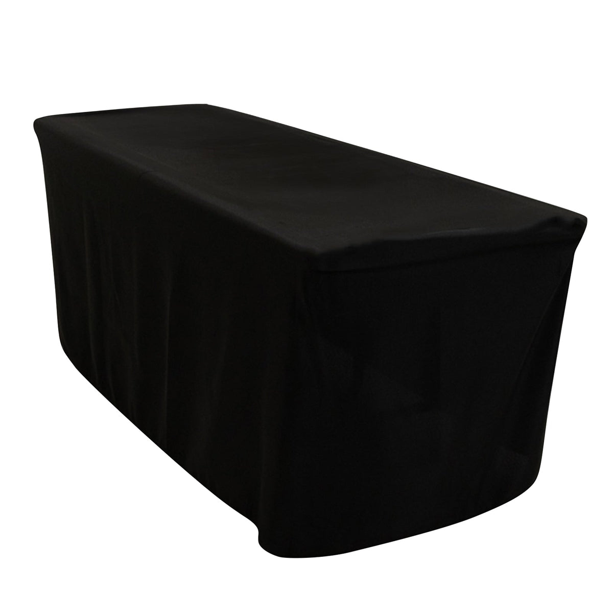 Fitted Polyester 72"x24"x30" Rectangle Tablecloth Black - Perfect Fit for Special Size Tables