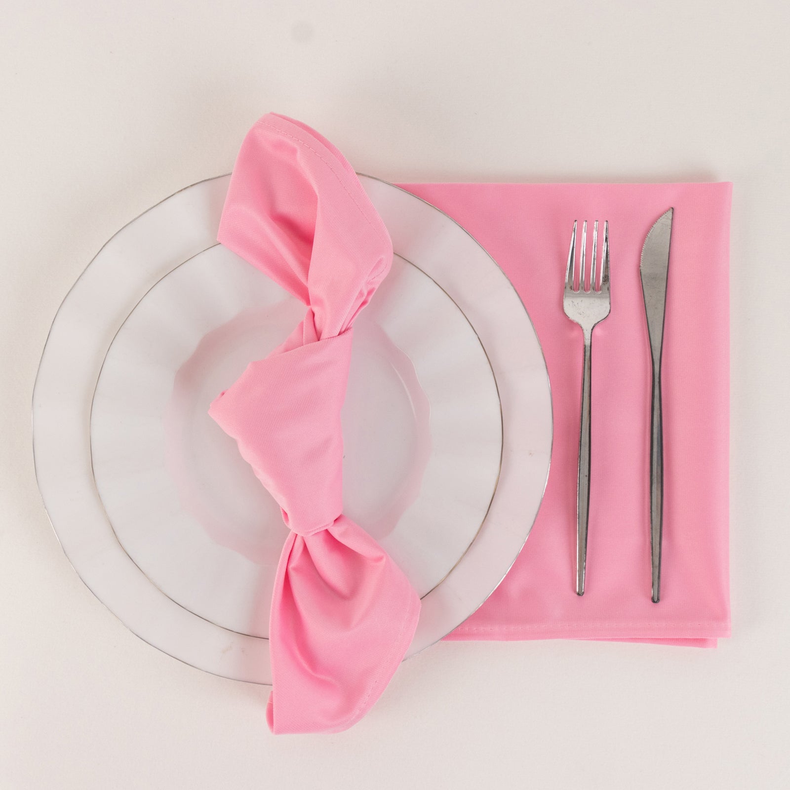 5 Pack Scuba 20"x20" Napkins Pink - Durable & Reusable Dinner Napkins