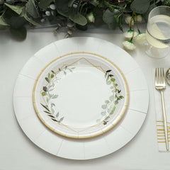 10-Pack Disposable Round Charger Plates in White with Leathery Texture - Durable 1100GSM Cardboard Placemats for Dinner Parties & Banquets 13"