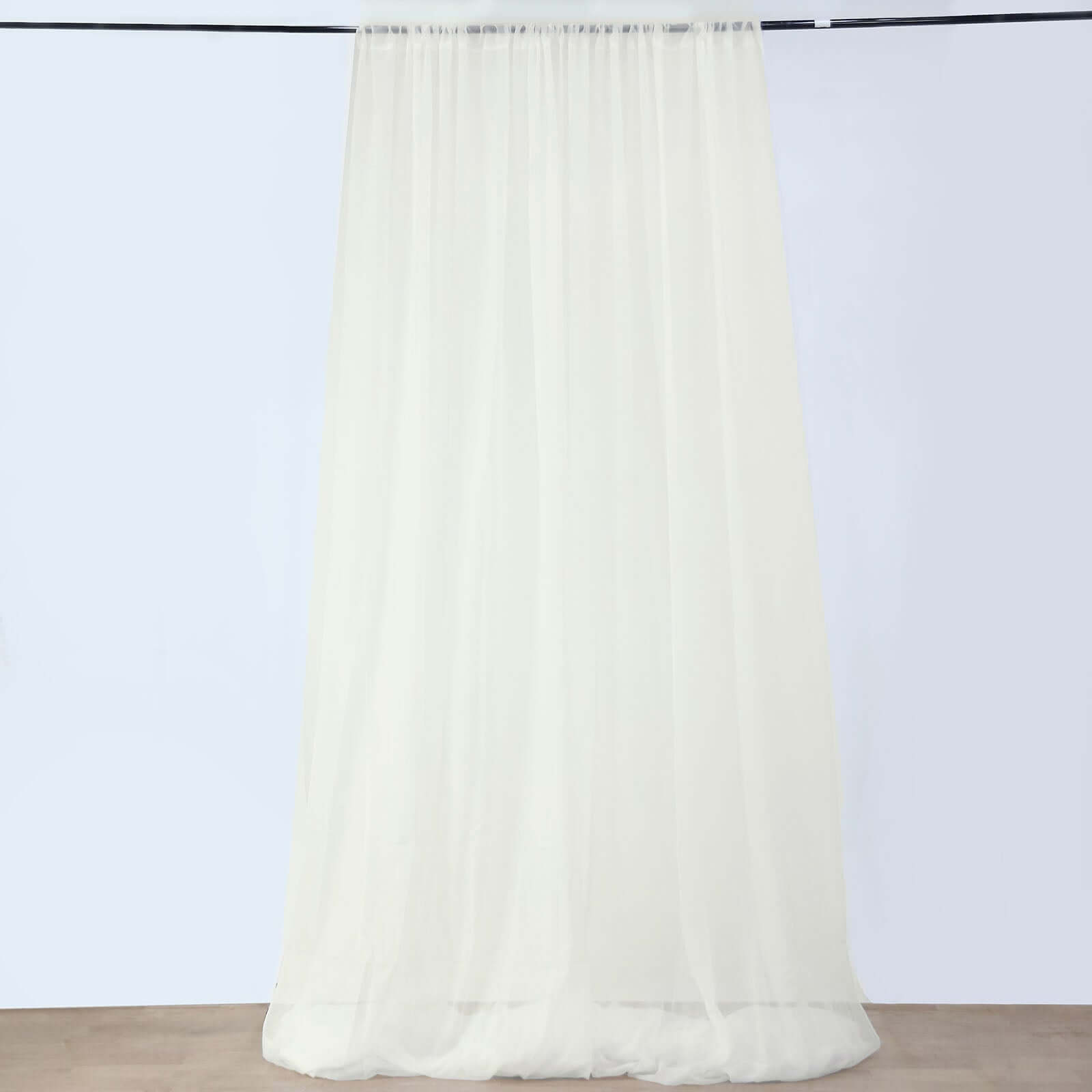 10ftx30ft Ivory Sheer Ceiling Drape Curtain Panels Durable Flame Resistant Fabric