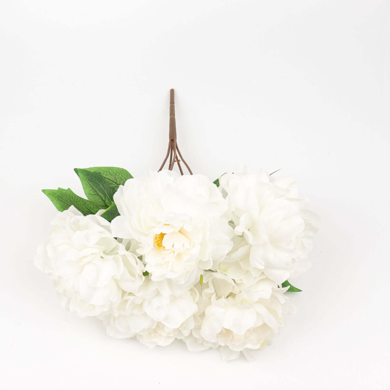 2 Bushes 17" White Artificial Silk Peony Flower Bouquets, Real Touch Peonies Spray