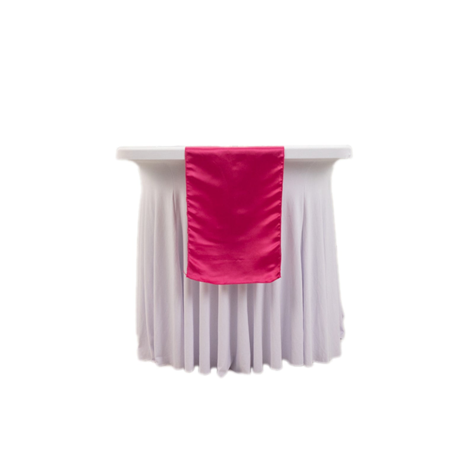 Lamour Satin 12"x108" Table Runner Fuchsia - Smooth & Lustrous Finish