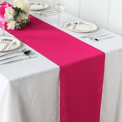 Polyester 12"x108" Table Runner Fuchsia - Durable & Wrinkle-Resistant Table Decor