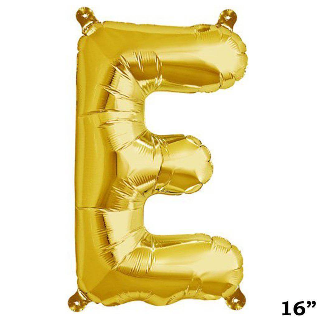 13" Gold Letter & Number Balloons, Shiny Metallic Mylar Foil Alphabet Balloons