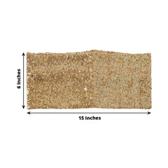 5 Pack Sequin Spandex Chair Sashes Gold - Sparkly Stretch Chair Bands for Glamorous Events 6"x15"