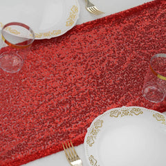 Sequin 12"x108" Table Runner Red - Glittering Design