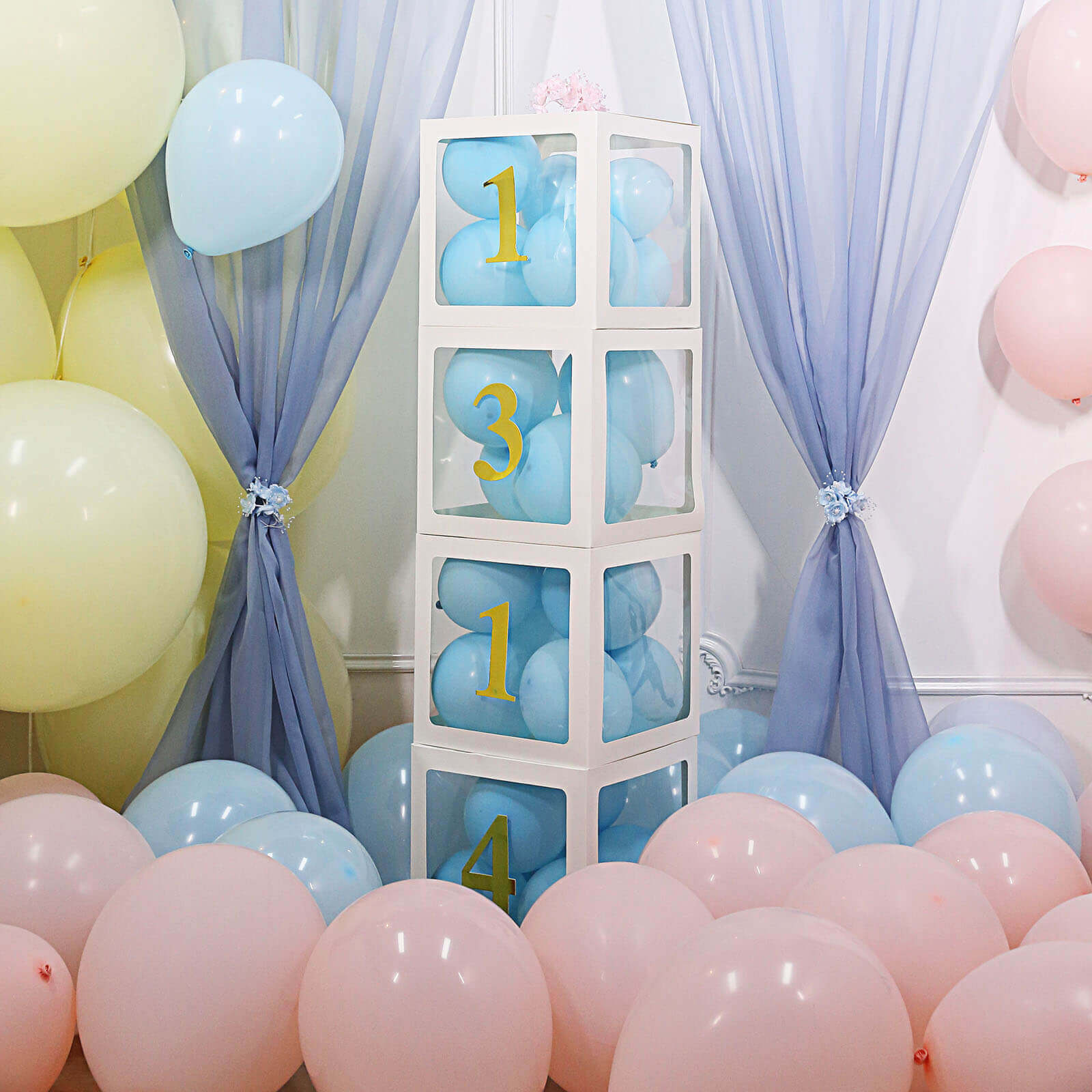 4-Pack Stickers Banner Custom 0-9 Number "3" Design Gold - Milestone Age and Date Stick-On Numbers 5"