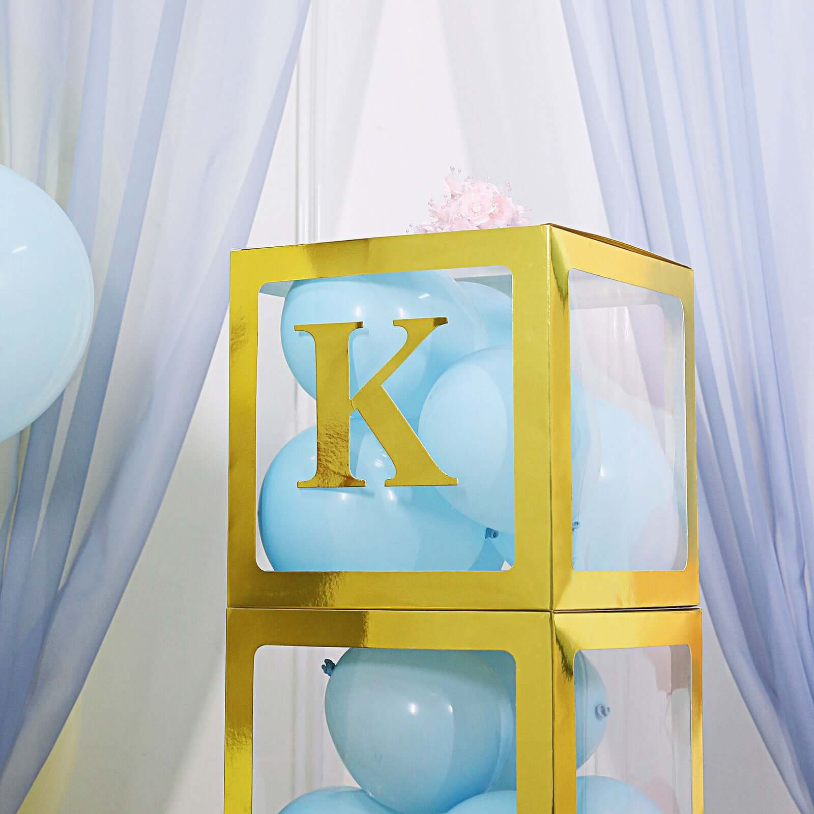 4 Pack 5" Metallic Gold Alphabet Stickers Banner, Customizable Stick on Gold Letters - K