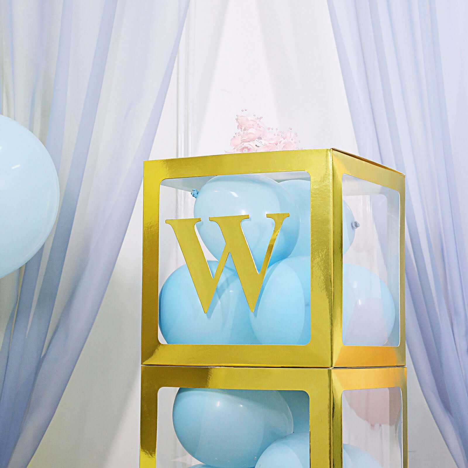 4-Pack Stickers Banner Custom Alphabet "W" Design Gold - Text Stick-On Decorative Letters 5"