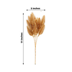 4-Pack Artificial Pine Branches Metallic Gold - Flexible Faux Pine Needle Sprigs Floral Sprays for DIY Garland Wreath Holidays & Home Decor 11"