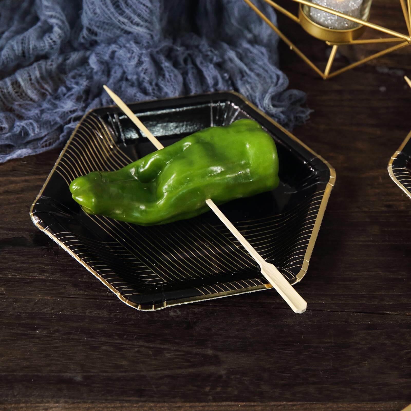 100-Pack Bamboo Cocktail Sticks Paddle Decorative Top Design - Eco Friendly Party Picks 10"