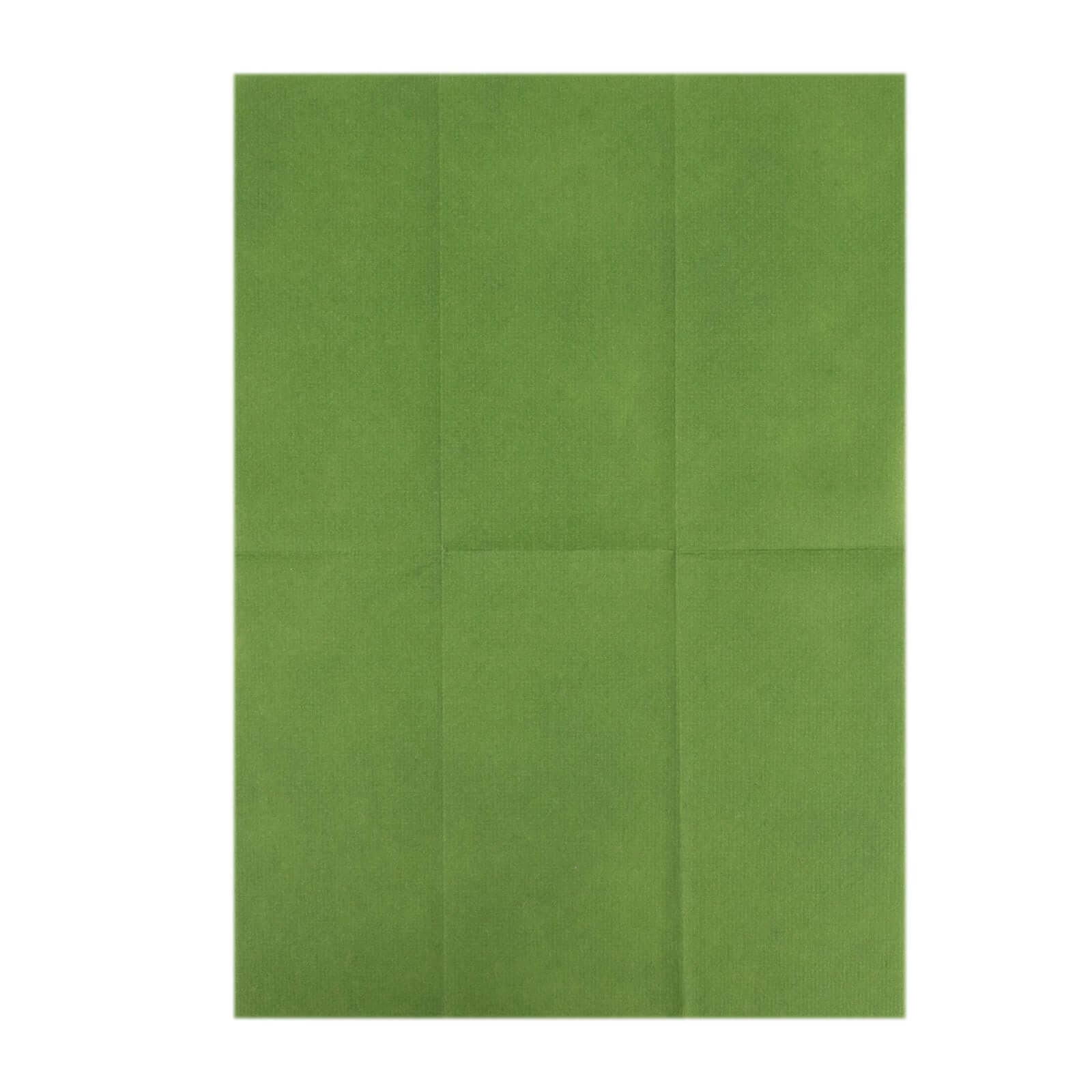 20 Pack Linen-Like Paper 8.5"x4" Napkins Olive Green - Highly Absorbent & Disposable Airlaid Guest Towels