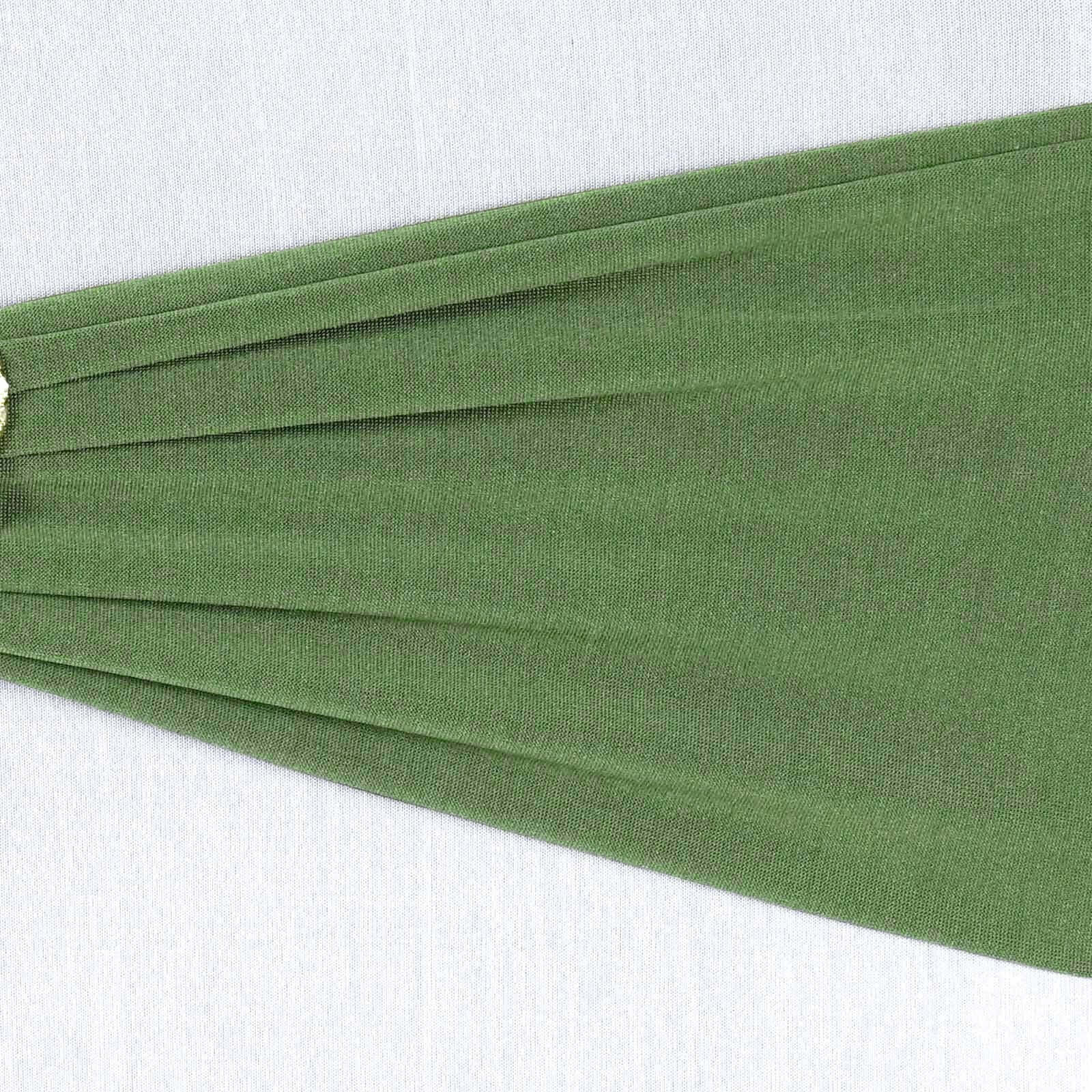 5 Pack Stretch Spandex Chair Sashes Olive Green - Fitted Finish Two Ply Heavy Duty Chair Bands 5"x12"