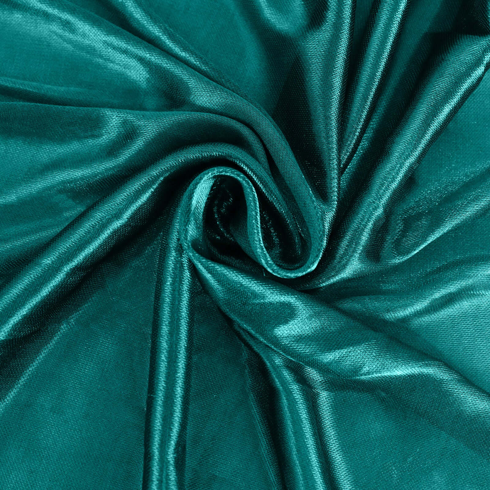 Satin 14ft Table Skirt Peacock Teal - Pleated Double Drape Table Cover