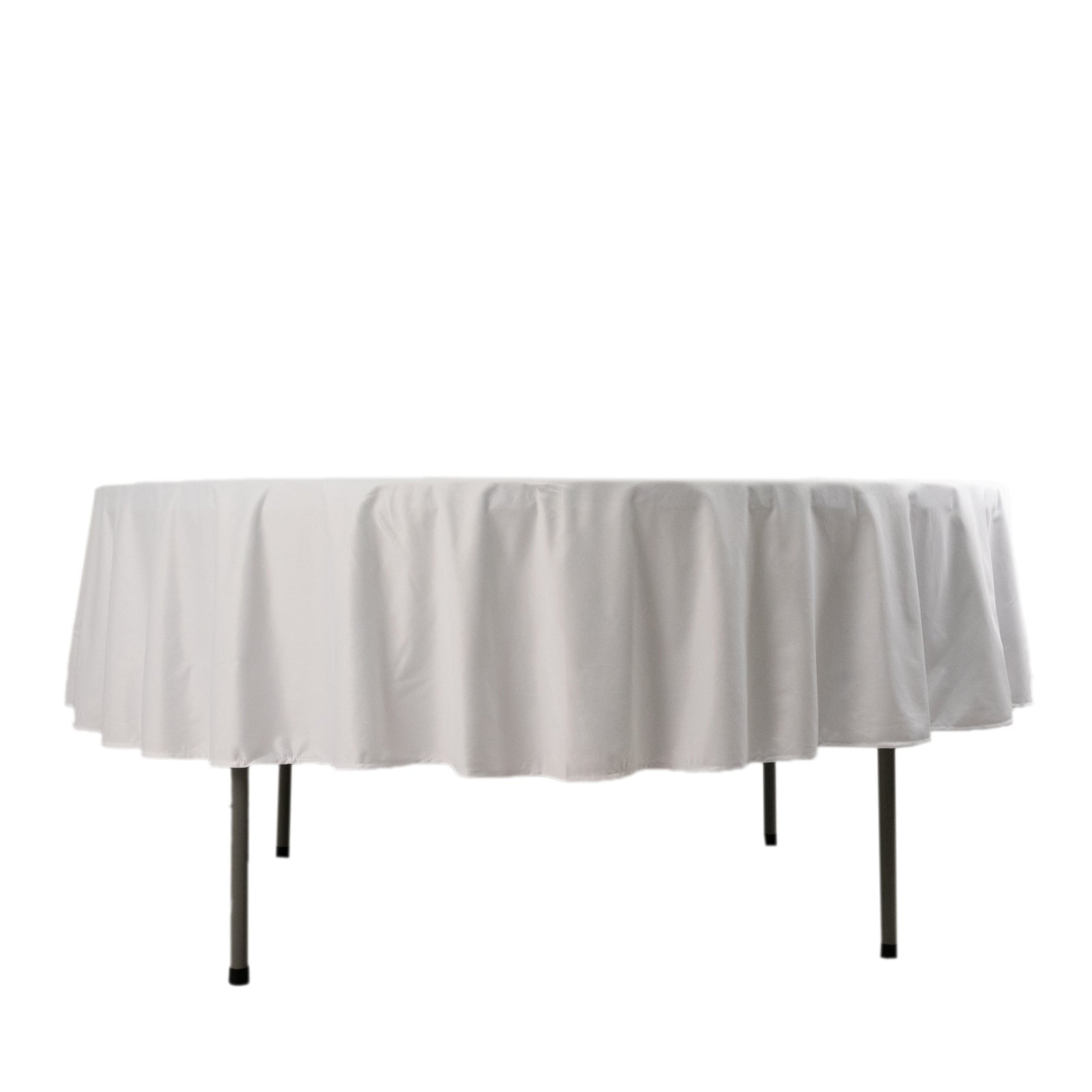 Scuba Round 90" Tablecloth White - Wrinkle Free & Stain Resistant Table Cover for Weddings and Banquets