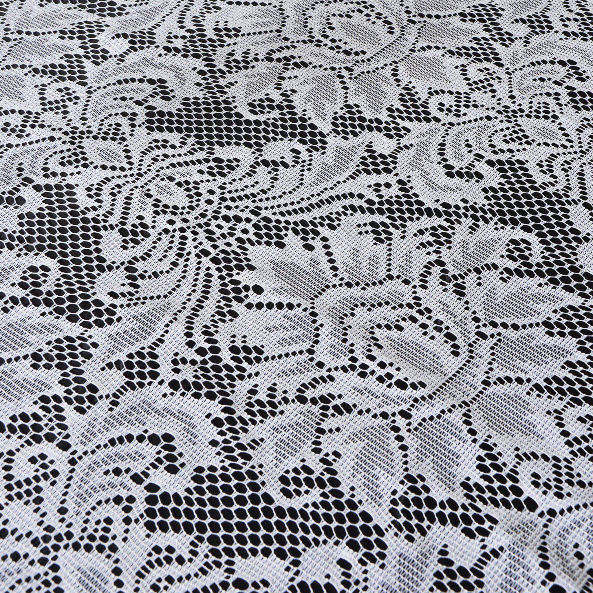 Lace 72"x72" Table Overlay Square Tablecloth White - Victorian Design Table Topper