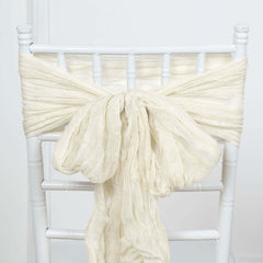 5 Pack Cheesecloth Gauze 16"x88" Chair Sashes Cream - Boho Chair Decorations