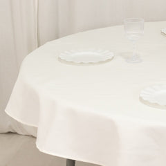 Cotton Blend 70" Round Tablecloth Ivory - Wrinkle-Resistant Table Cover