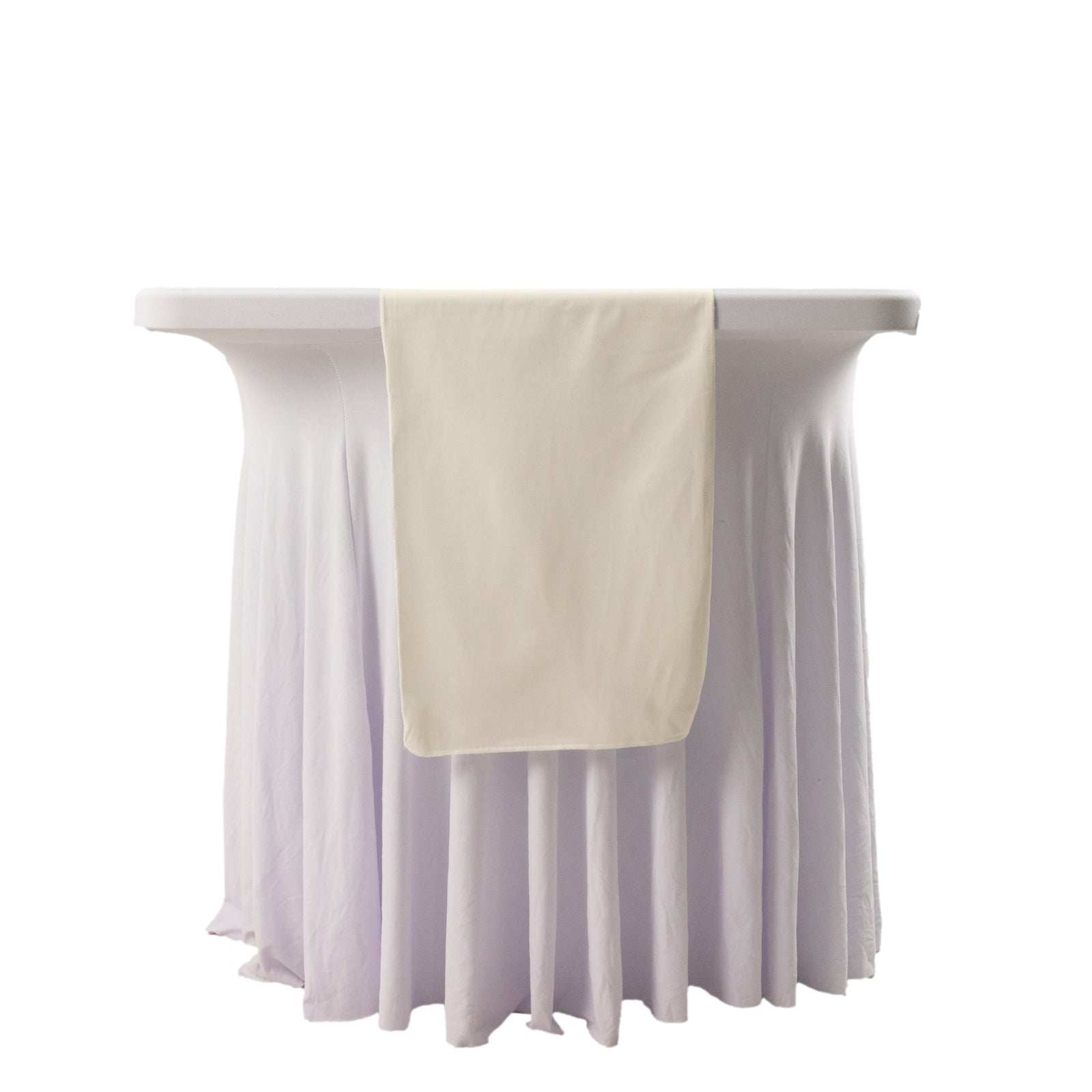 Scuba Polyester 12"x108" Table Runner Ivory - Wrinkle-Free Table Linen