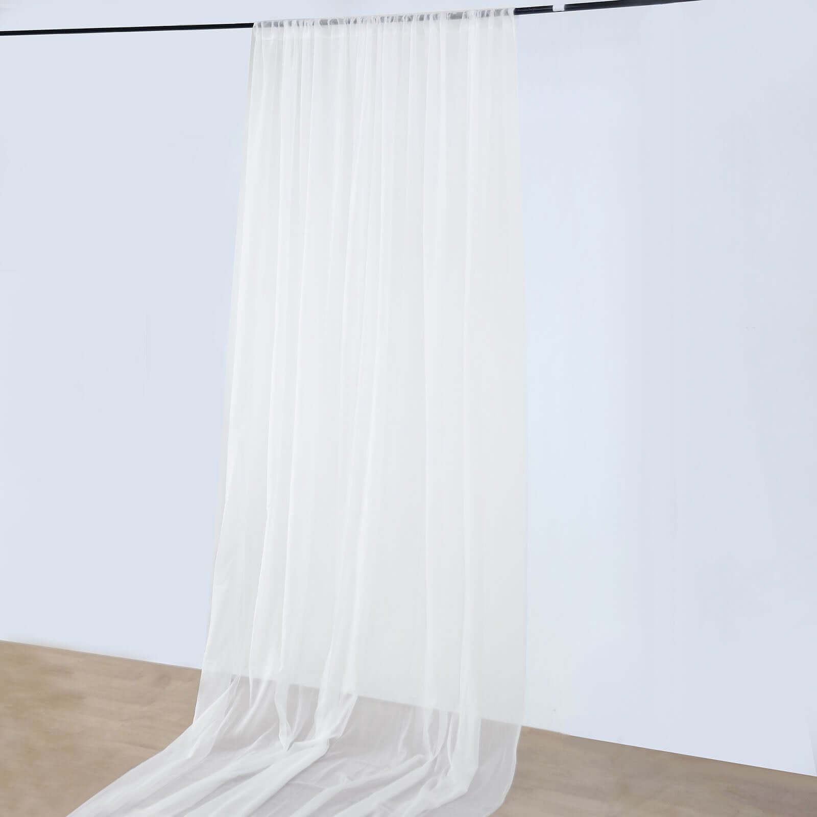 10ftx40ft Ivory Sheer Ceiling Drape Curtain Panels Durable Flame Resistant Fabric