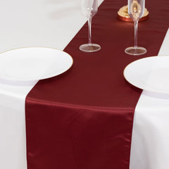 Lamour Satin 12"x108" Table Runner Burgundy - Smooth & Lustrous Finish