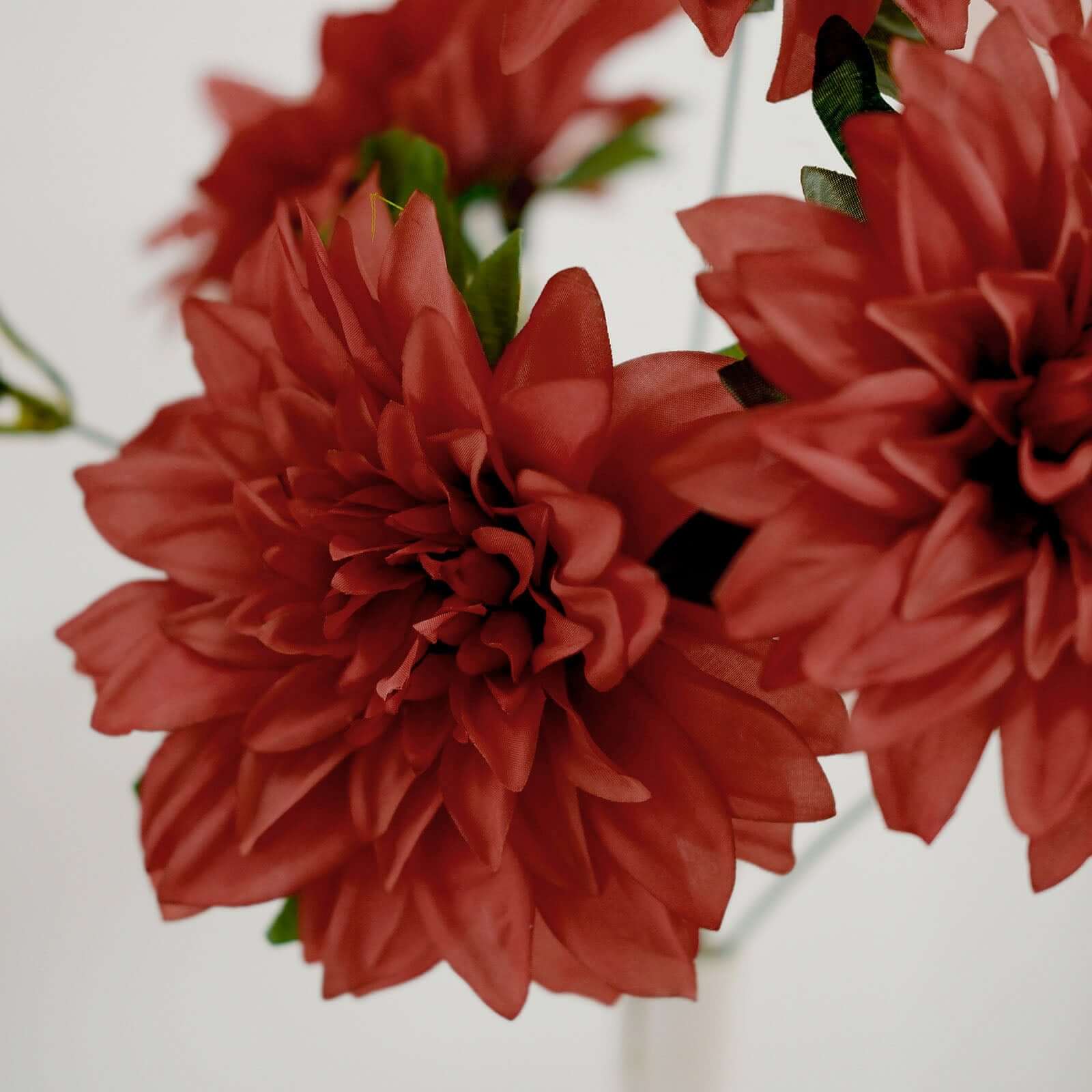 2 Bouquets 20" Terracotta Artificial Silk Dahlia Flower Spray Bushes