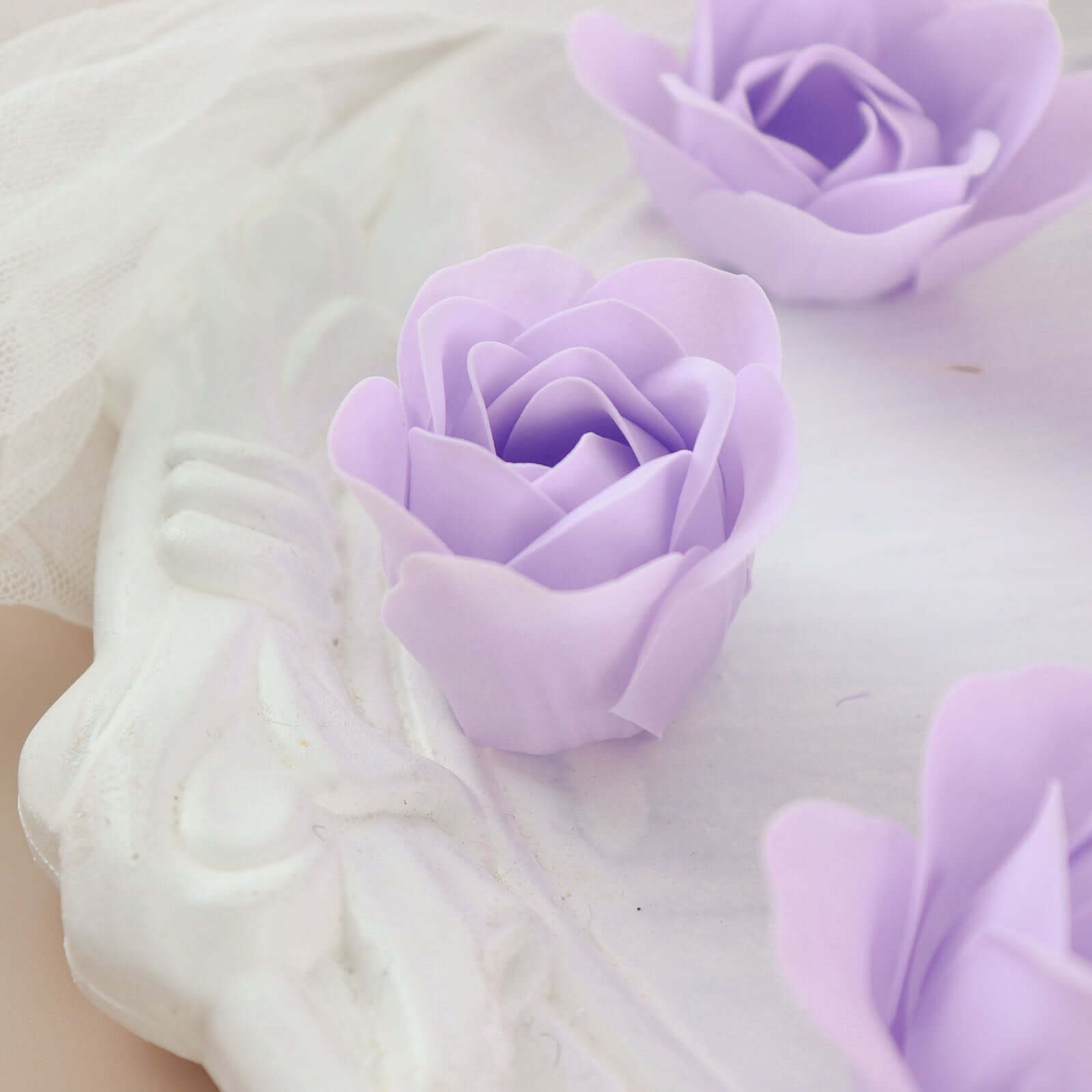 6 Pcs Lavender Lilac Scented Rose Soap Heart Shaped Party Favors With Gift Box And Ribbon