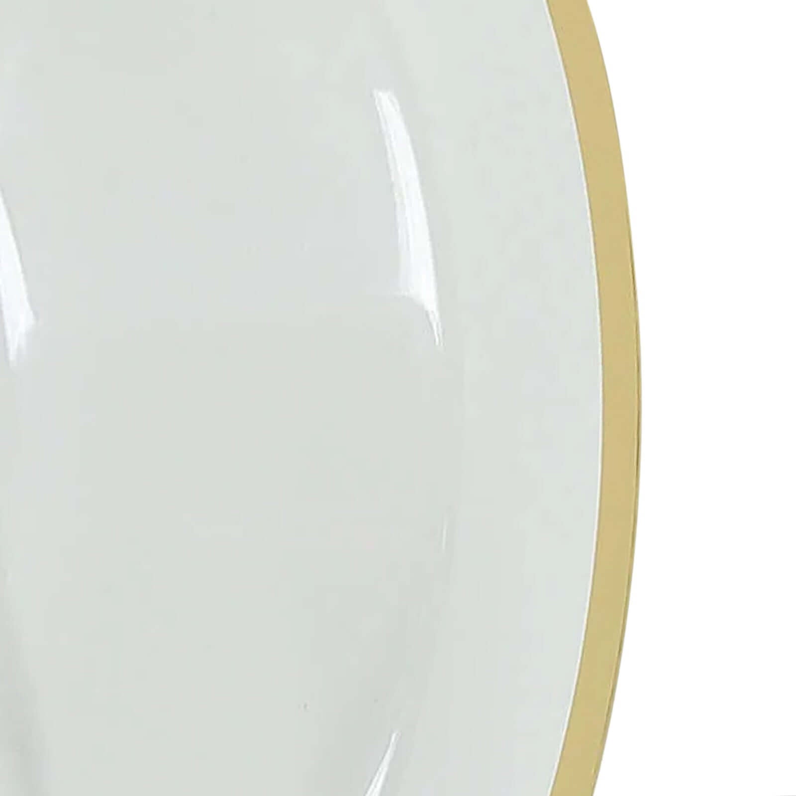 20-Pack Plastic Dessert Serving Bowls Clear Round Design with Gold Rim - Disposable Salad Soup Bowls 12oz