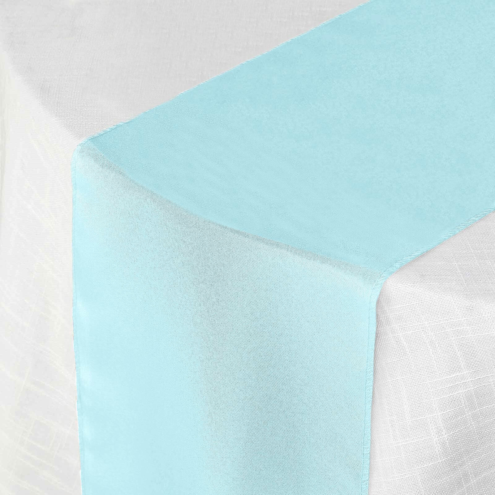 Polyester 12"x108" Table Runner Light Blue - Durable & Wrinkle-Resistant Table Decor