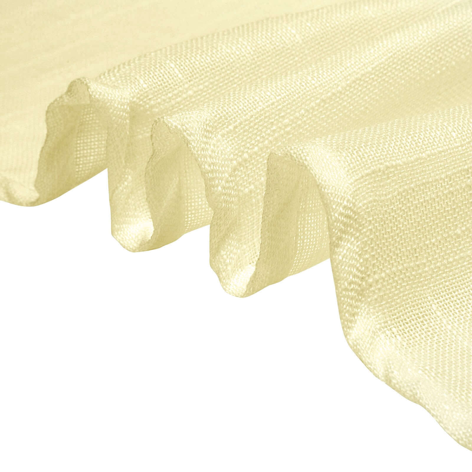 Linen 72"x72" Table Overlay Square Tablecloth Ivory - Slubby Textured Wrinkle-Resistant Design for Stylish Occasions