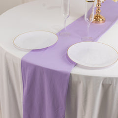 Scuba Polyester 12"x108" Table Runner Lavender Lilac - Wrinkle-Free Table Linen