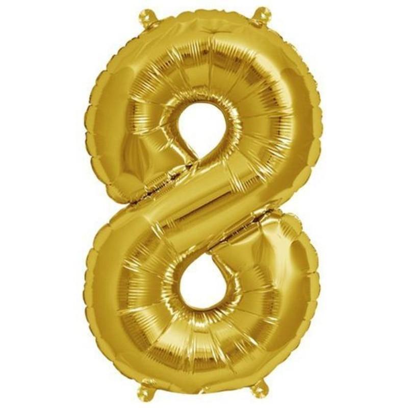 13" Gold Letter & Number Balloons, Shiny Metallic Mylar Foil Alphabet Balloons